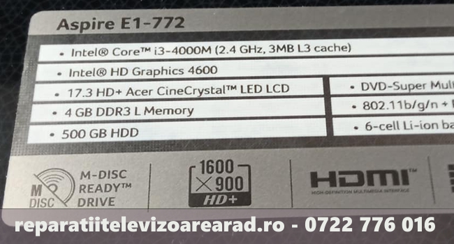 Audio Video Depanare Arad - 
Depanare placa baza laptop Acer Aspire E1 772
 